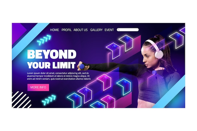 Gradient sport landing page