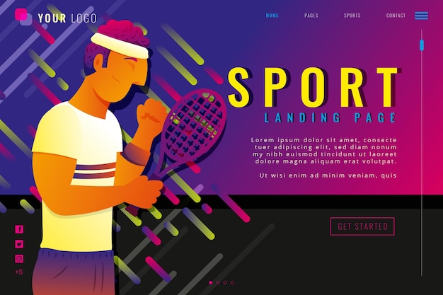 Gradient sport landing page