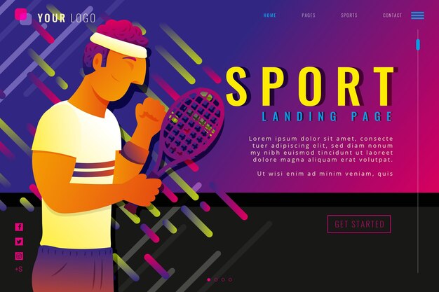 Gradient sport landing page