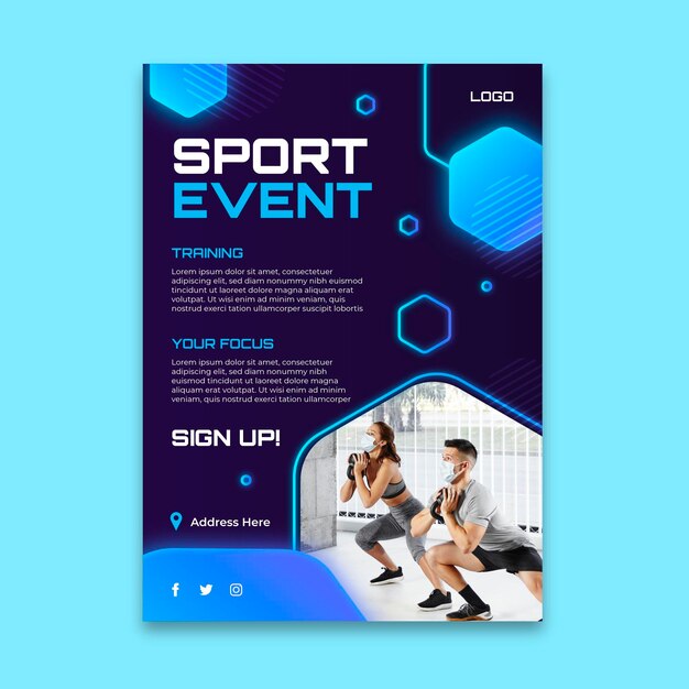 Gradient sport poster template