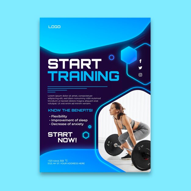 Gradient sport poster template