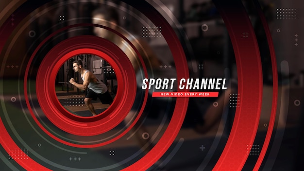 Free Vector gradient sport youtube channel art