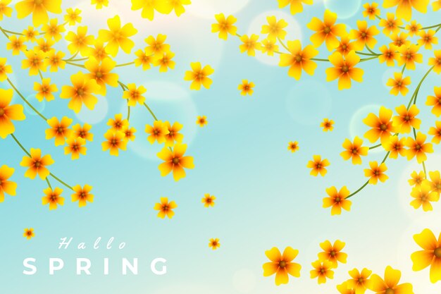 Gradient spring floral background