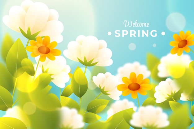 Gradient spring floral background