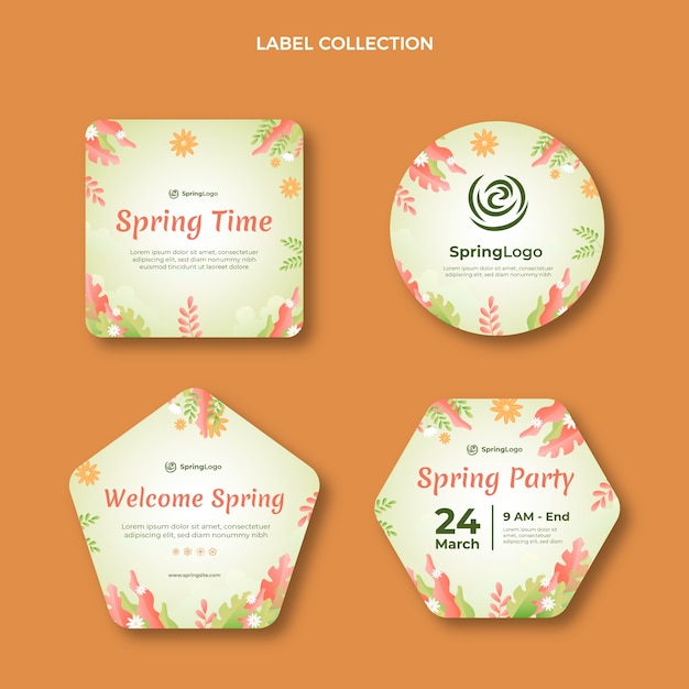 Gradient spring labels collection