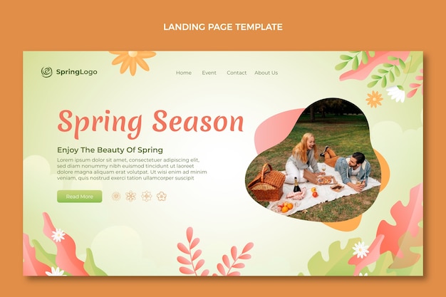 Gradient spring landing page template