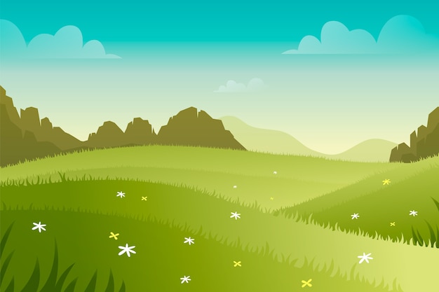 Free Vector gradient spring landscape concept