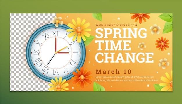 Gradient spring time forward horizontal banner template