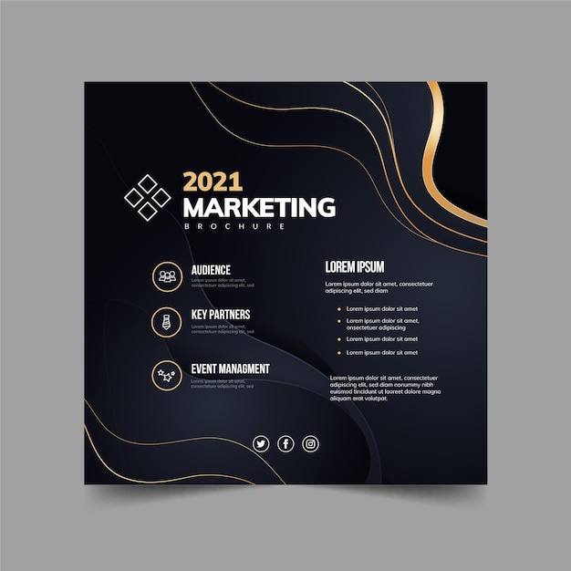 Gradient square flyer template