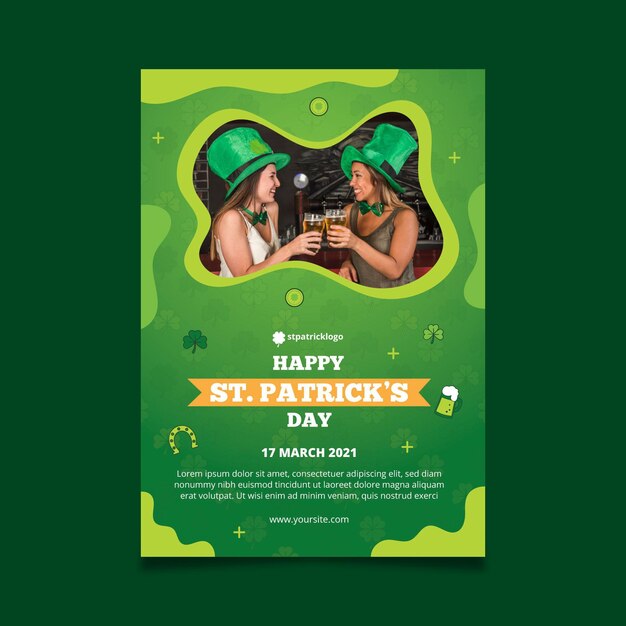 Gradient st. patrick's day vertical flyer