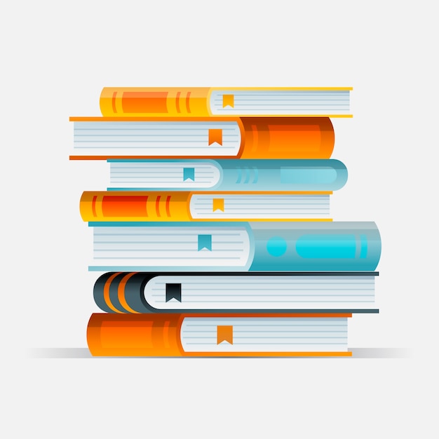 Free Vector gradient stack of books illustration