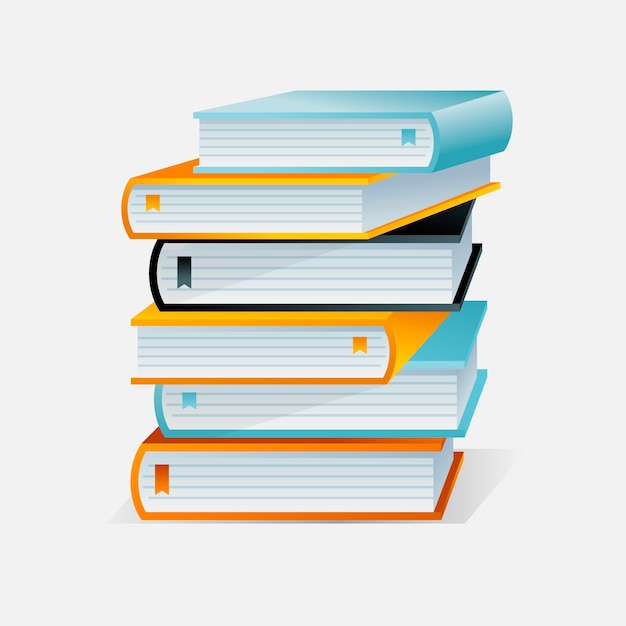 Free Vector gradient stack of books illustration