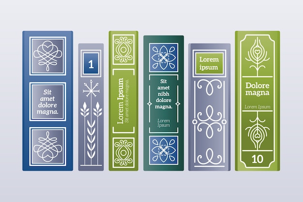 Gradient stack of books illustration