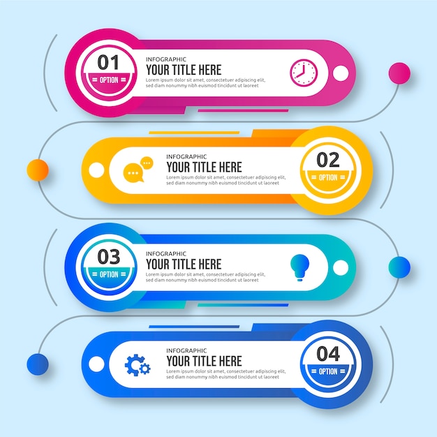 Gradient steps colorful infographic template