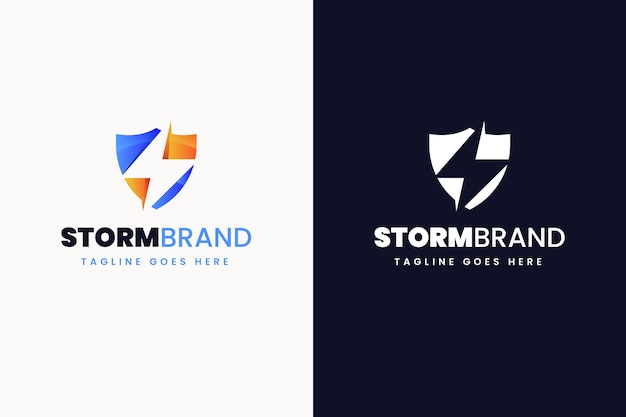 Gradient storm logo templates set