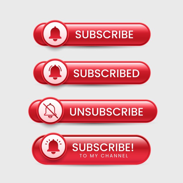 Gradient subscribe button set