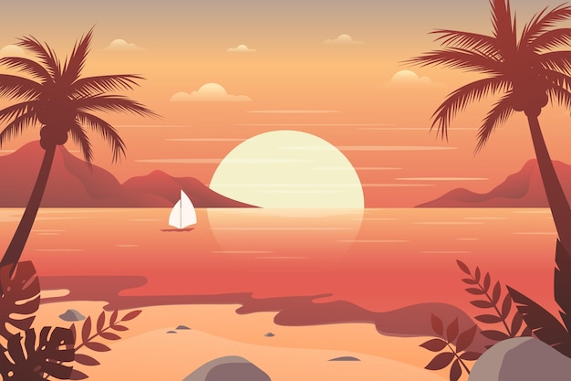 Free Vector gradient summer background for videocalls