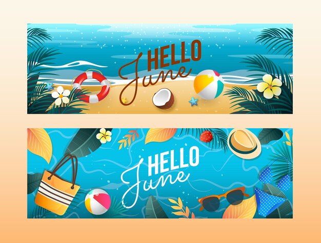 Gradient summer banner design