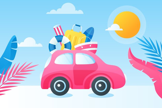 Gradient summer car illustration