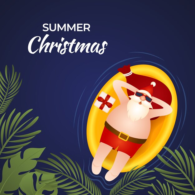 Gradient summer christmas illustration