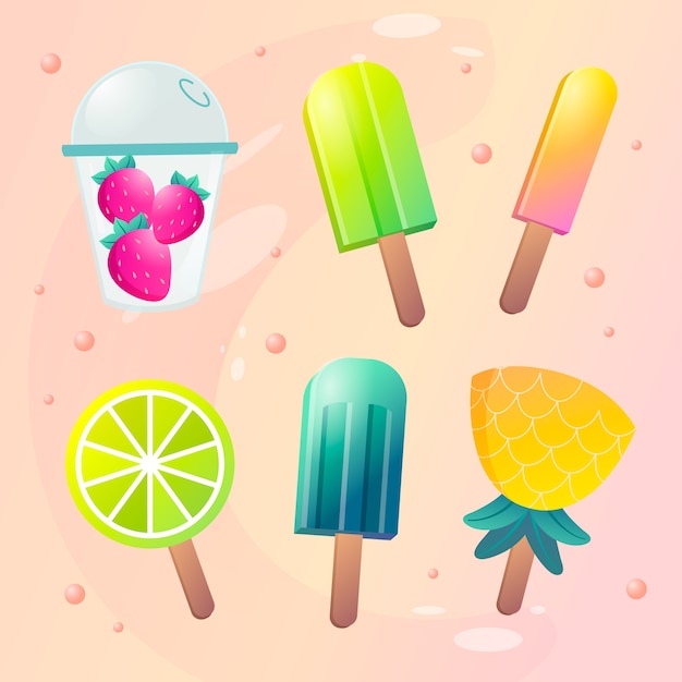 Free vector gradient summer element collection