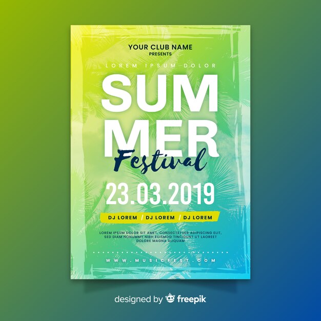 Gradient summer music festival poster