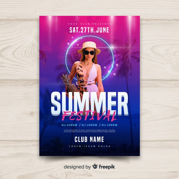 Gradient summer music festival poster