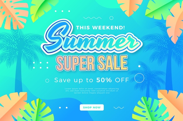 Gradient summer sale background