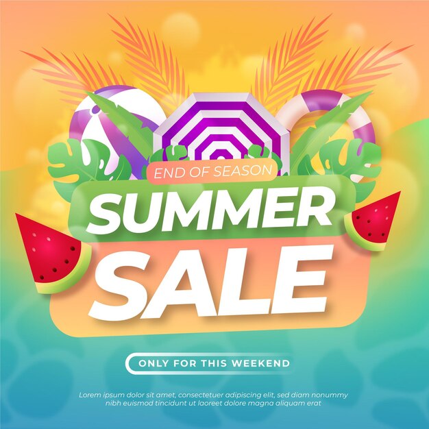 Gradient summer sale illustration