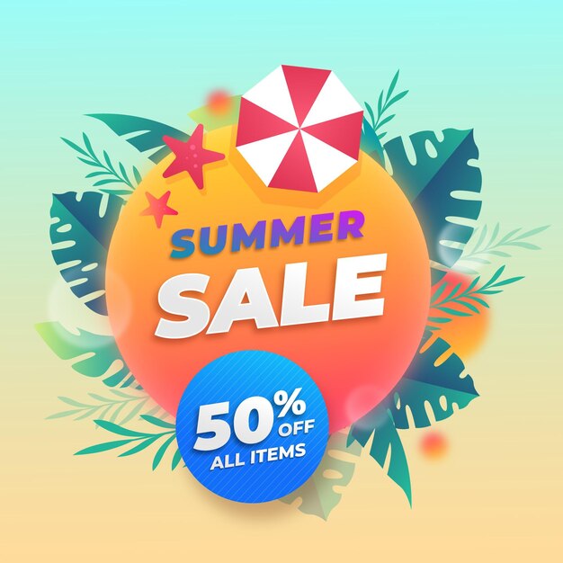 Gradient summer sale illustration