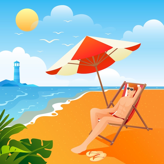 Free Vector gradient summer vibes illustration