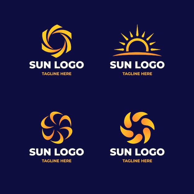 Free Vector gradient sun logo template