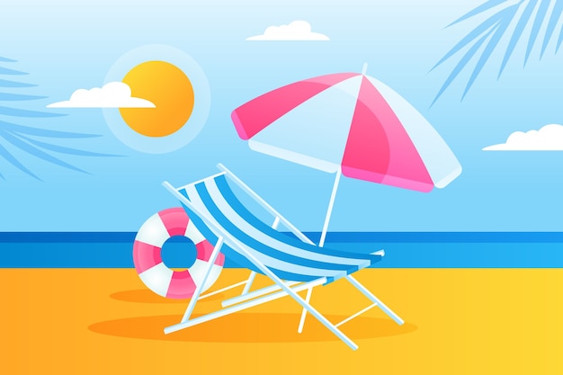 Free Vector gradient sunbed illustration