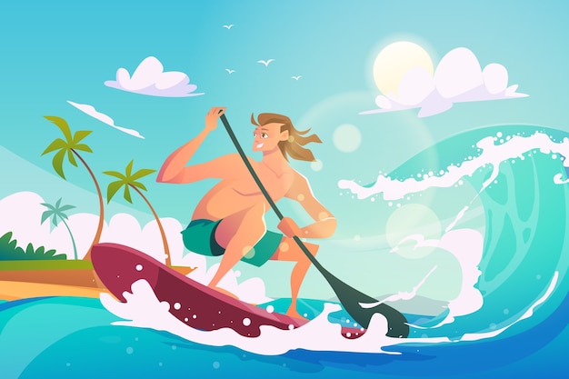 Gradient sup sport illustration