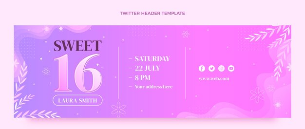 Gradient sweet 16 twitter header