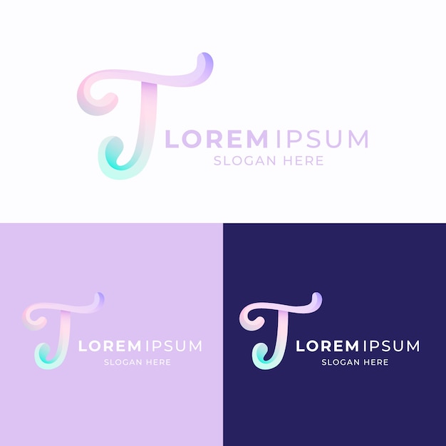 Gradient t letter logo