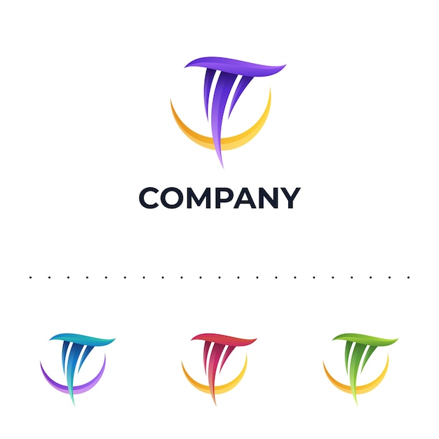 Gradient t letter logo