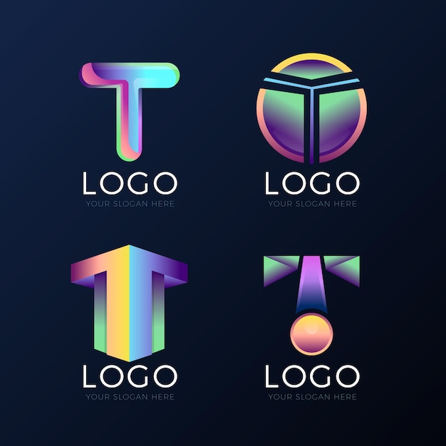 Free vector gradient t logo design template