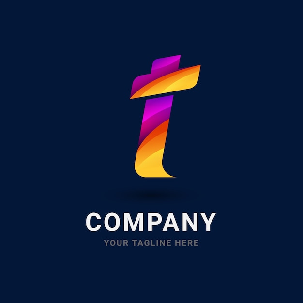 Free Vector gradient t logo template design