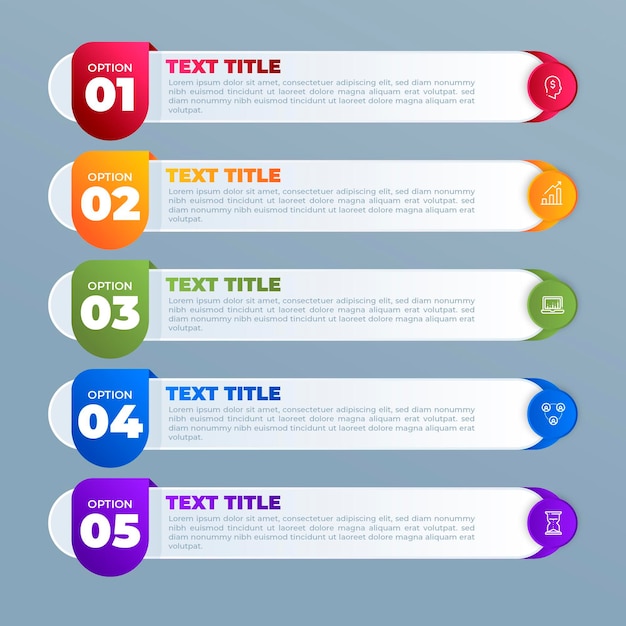 Gradient table of contents infographic