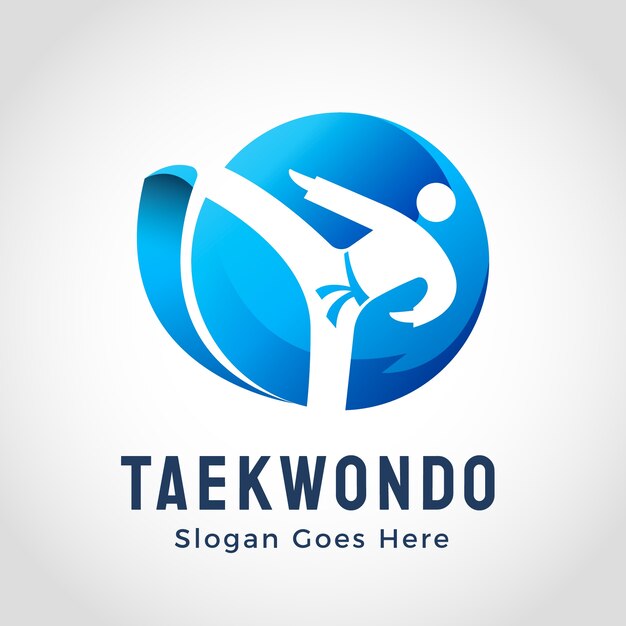 Gradient taekwondo  logo design template