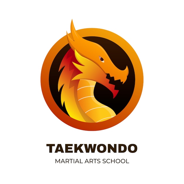 Free Vector gradient taekwondo  logo design template