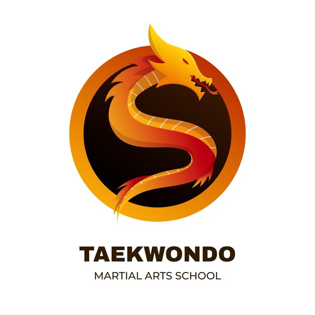 Gradient taekwondo  logo design template