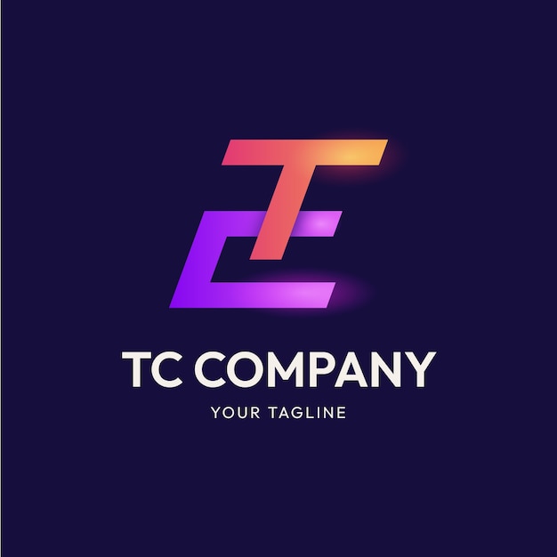 Free Vector gradient tc logo design