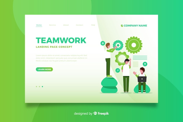 Gradient teamwork landing page 