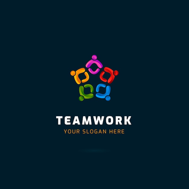 Free Vector gradient teamwork logo design