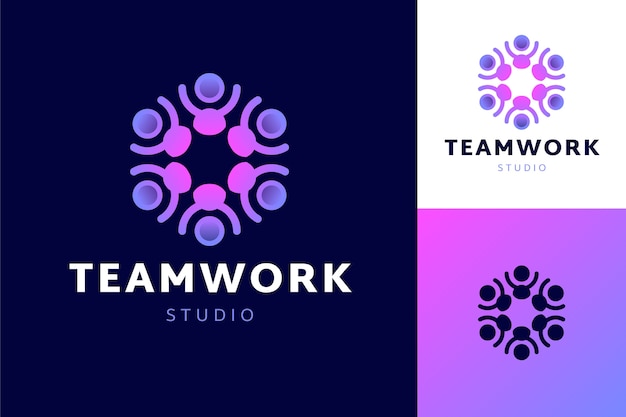 Free Vector gradient teamwork logo template