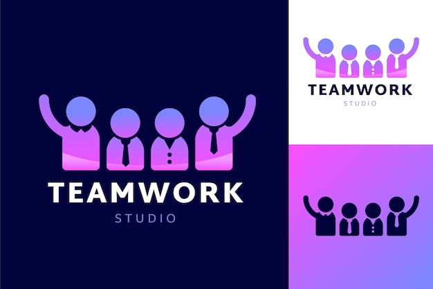 Free Vector gradient teamwork logo template