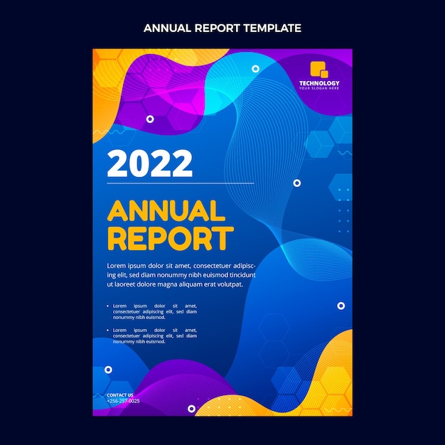 Free Vector gradient technology annual report template