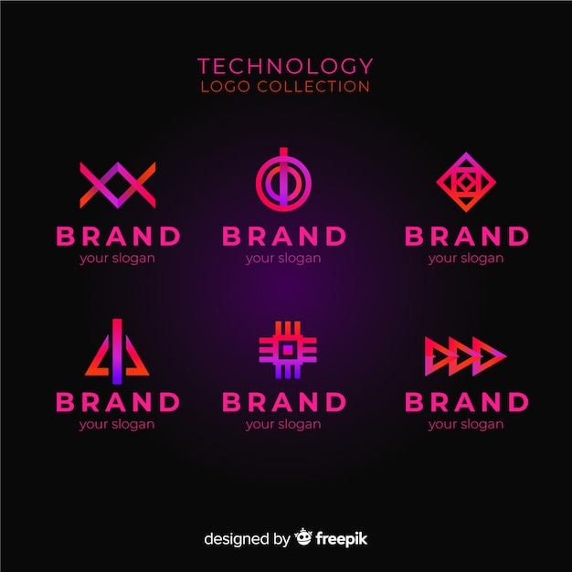 Free Vector gradient technology logo collection